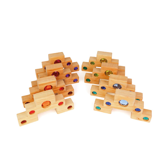 FARBTREPPEN mit Lichtbauquadern 16-teilig