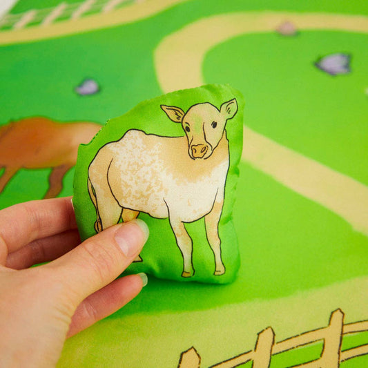 Auf dem Bauernhof Spielseide inklusive 6 Plüsch-Bauernhoftiere Set