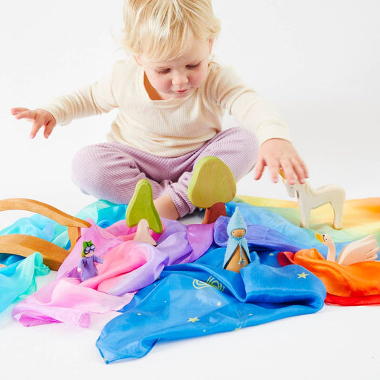 Mini Enchanted Playsilks — 100% natürliche Seide, Waldorf Toys