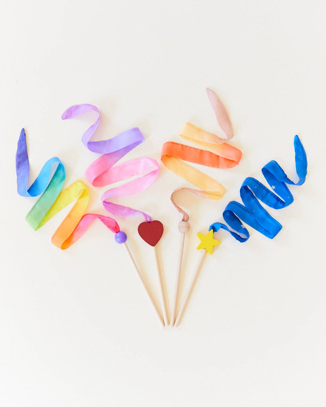 Mini-Sternen-Streamers, Sternenstab aus Seide und Holz