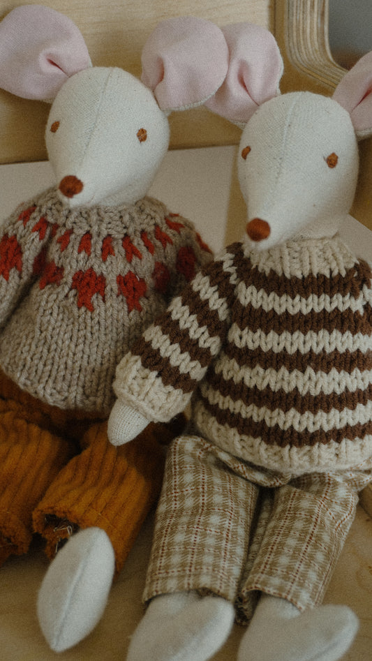 Glücksbub Mäuse Papa - Handgemachte Stoffmäuse