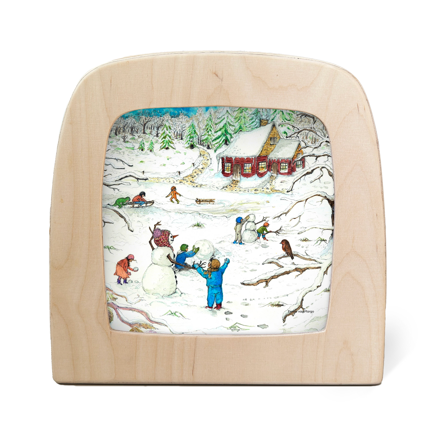 Lichterkarte - Rotes Häuschen: Winter - Eentje van Margo
