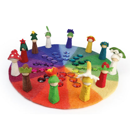 Bauspiel Blumenkinder Winter aus Filz - 3 Teile