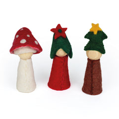 Bauspiel Blumenkinder Winter aus Filz - 3 Teile