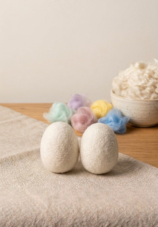 Handgefilzte Eier aus reiner Naturwolle