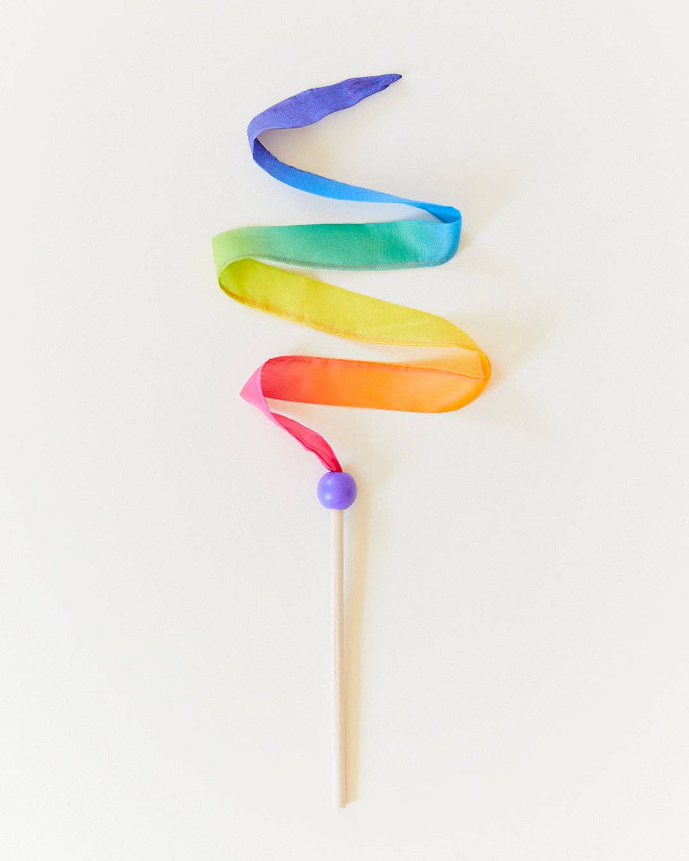 Mini-Regenbogenschlangen — Geburtstagsstab aus Seide und Holz