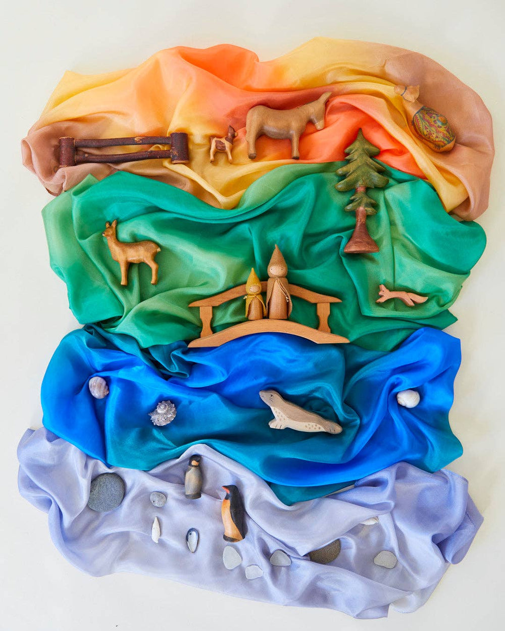 Earth Playsilks - Waldorfspielzeug aus 100% Seide mit offenem Ende