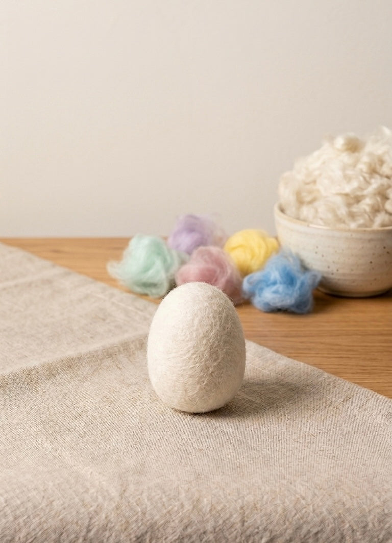 Handgefilzte Eier aus reiner Naturwolle