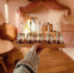 Holzhalter für Aquarellfarbe inkl. Gläser und Pinsel