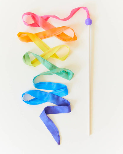 Regenbogen Silk & Wood Streamer - Zauberstab zum Vorspielen