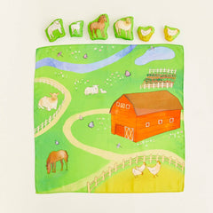 Auf dem Bauernhof Spielseide inklusive 6 Plüsch-Bauernhoftiere Set