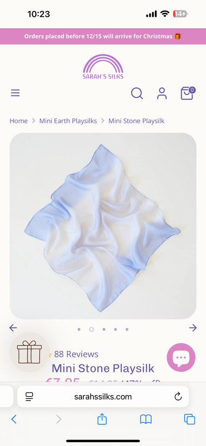 Mini Earth Playsilks - Waldorfspielzeug aus 100% Seide mit offenem Ende