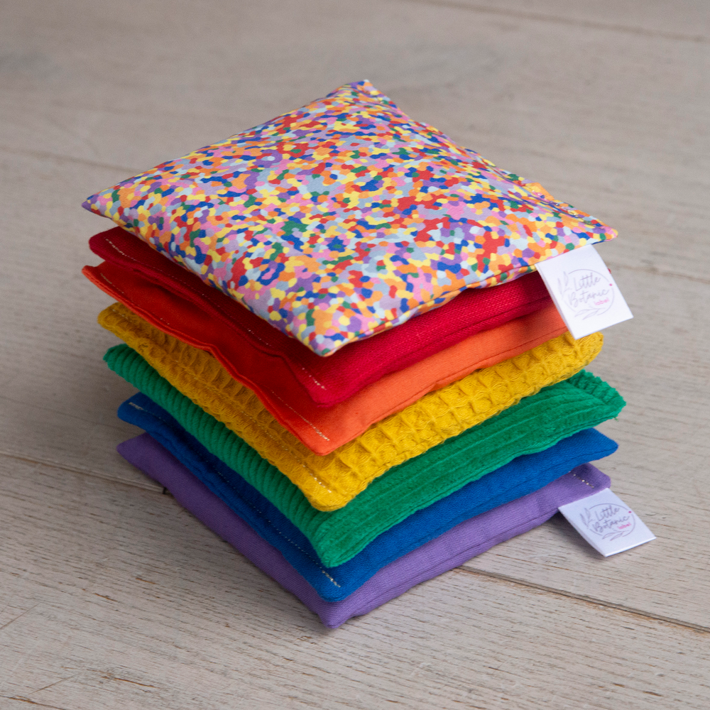 Little Botanic Label - Sensorische Kissen Regenbogenfarben + Super Confetti