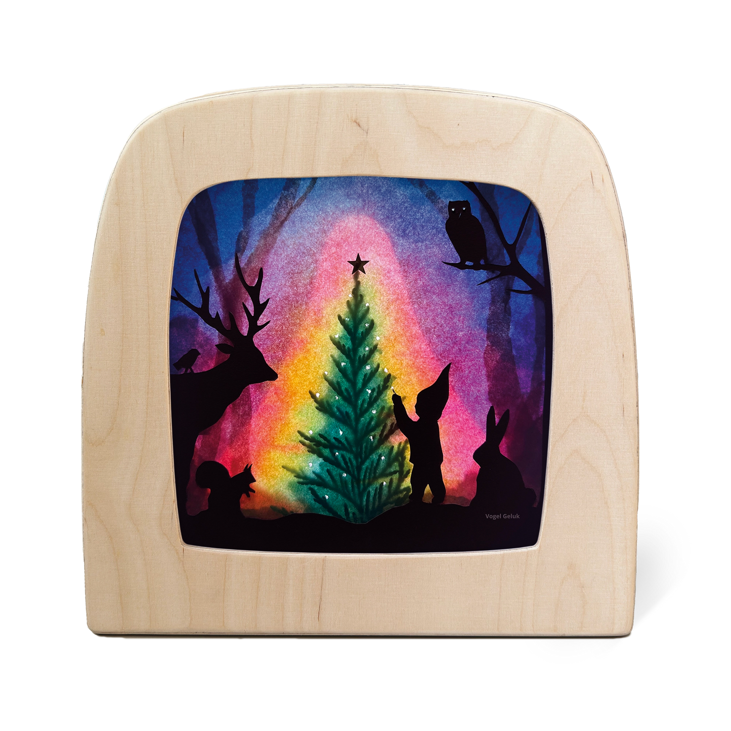 Lichterkarte -Weihnachtsbaum - Vogel Geluk