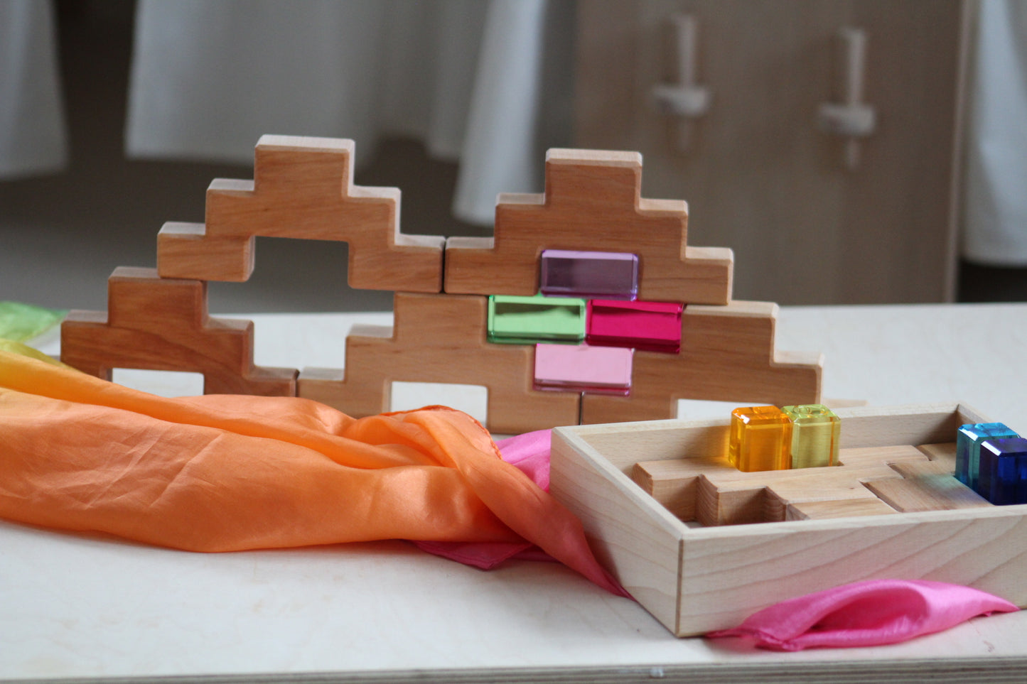 TREPPENKLÖTZE mit Lichtbauquadern