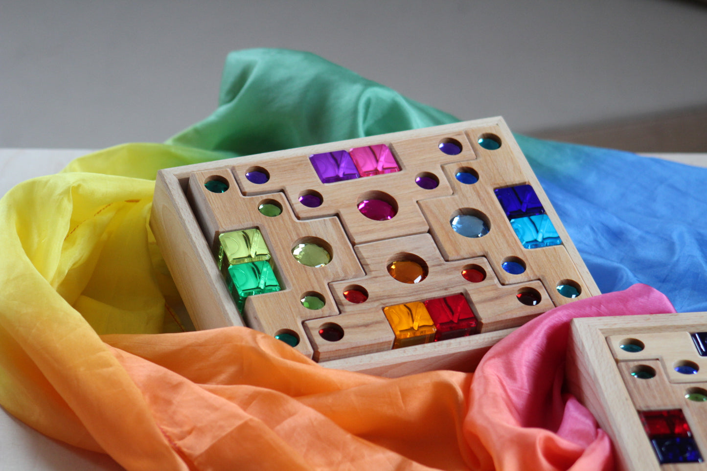 FARBTREPPEN mit Lichtbauquadern 16-teilig